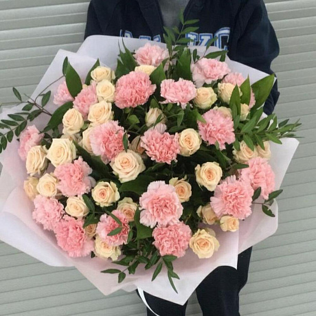 Букет цветов Розово - кремовый - Фото 5