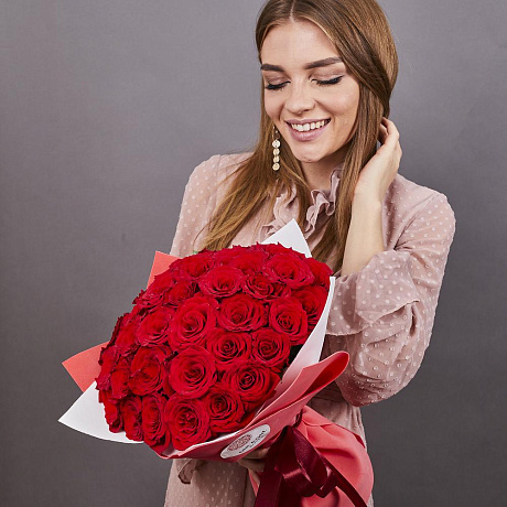 35 красных роз супер-премиум - Фото 6
