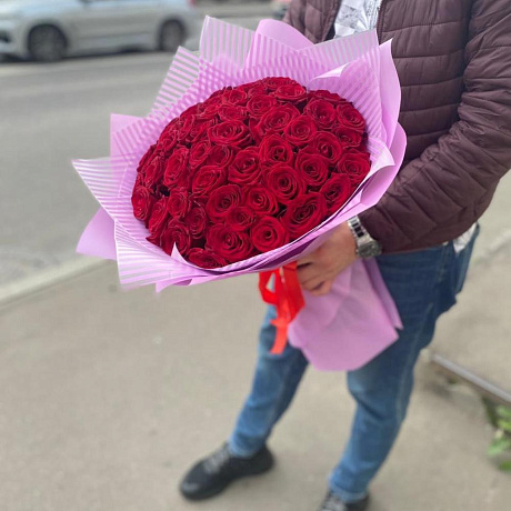 Букет из 51 красной розы - Премиум - Фото 3