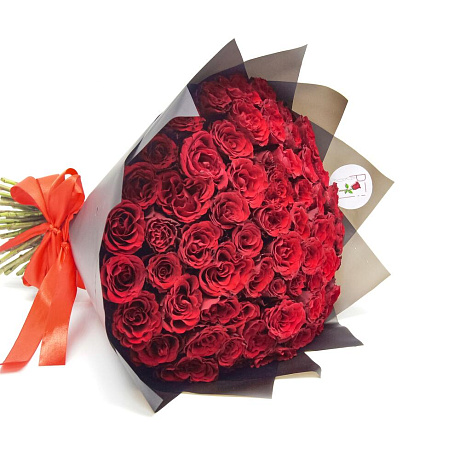 Букет 75 красная роза - Фото 2