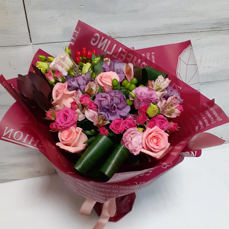 Букет цветов Бургундия - Фото 2
