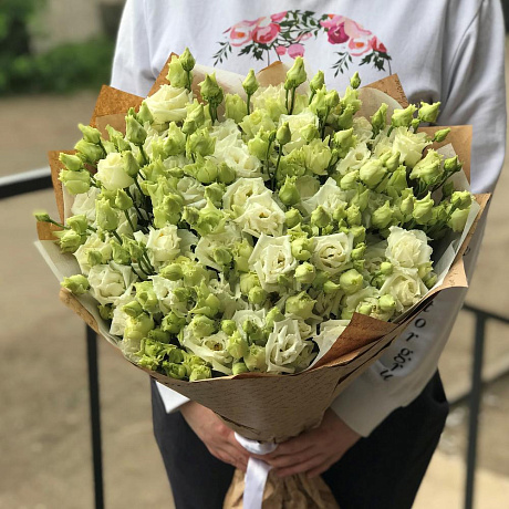 Эустома. Букет из 29 белой эустомы. N480 - Фото 2