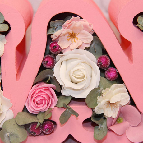 Композиция из цветов МАМА розового цвета - Фото 4