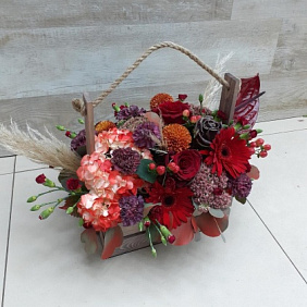 Букет цветов "Красный бархат" №168