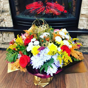 Букет цветов "Королевская птичка"