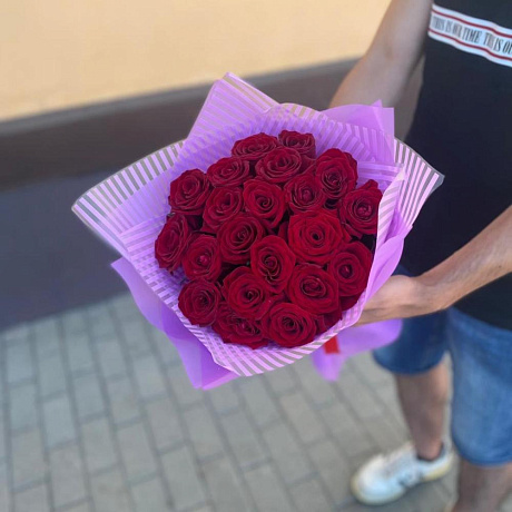 Букет из 21 красной розы №161 - Фото 5