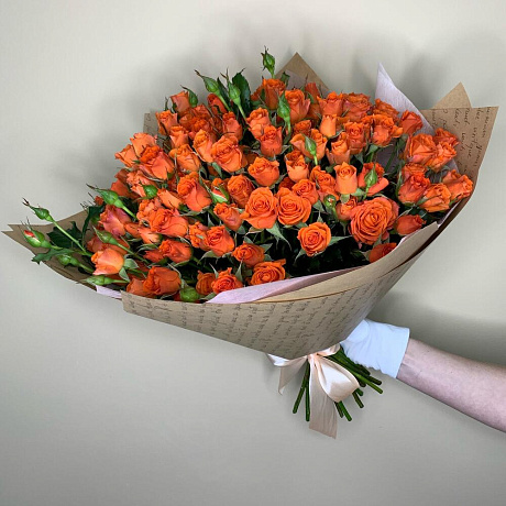 Роза кустовая оранжевая - Фото 2