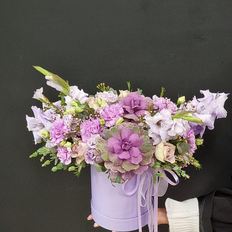 Шляпная коробка с цветами №163 - Фото 4