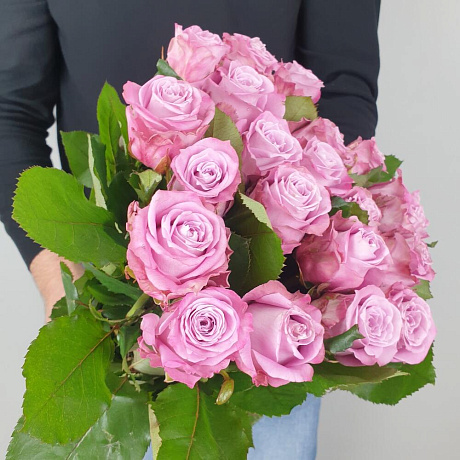 Букет из 21 сиреневой розы - Фото 2