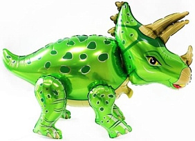 Ходячая фигура шар "Динозавр Трицератопс" зеленый 91 см