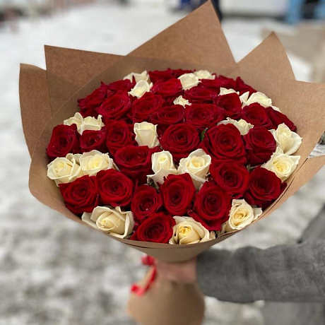 Букет из 51 розы Миксик - Фото 3