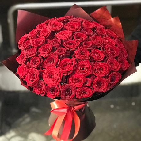 Букет из 51 Алой розы - Фото 3