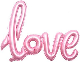 Надпись из шаров "LOVE" - 104 см. Розовая