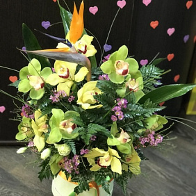 Букет "Птица Счастья Орхидея"