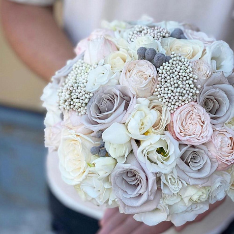 Букет невесты Luxury Flowers Пудровый - Фото 2