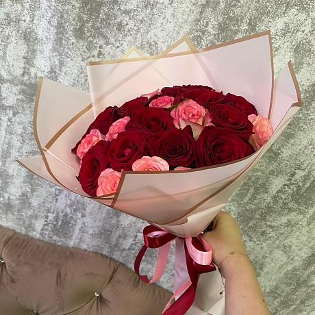 Букет из 25 роз микс №164 - Фото 5