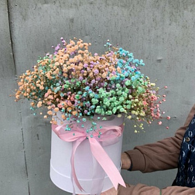 Букет цветов "Радужная коробочка"