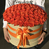 Коробка XXL из 101 оранжевой розы. N246 - Фото 1
