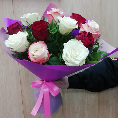 Букет моно Розы микс - Фото 2