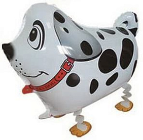 Ходячая фигура шар "Собака далматин", белый 61 см.