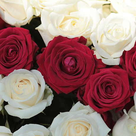 151 роза в корзине в виде сердца - Фото 5