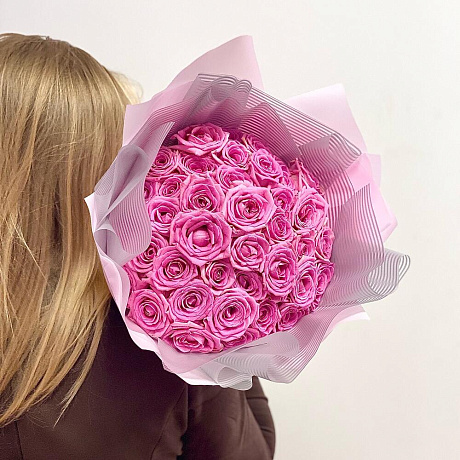 39 нежнейших розовых роз - Фото 2