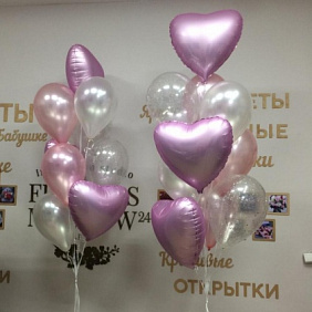 Розовое настроение- 2 стойки с шарами