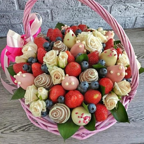 Корзина с цветами №460