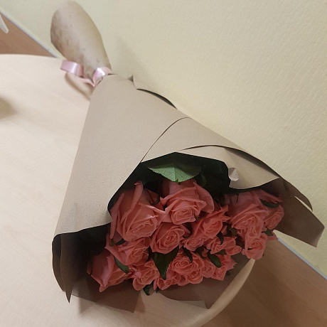 Букет из 21 розы карина - Фото 4