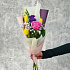 Милый букет из роз, тюльпанов и лизиантуса №160 - Фото 4
