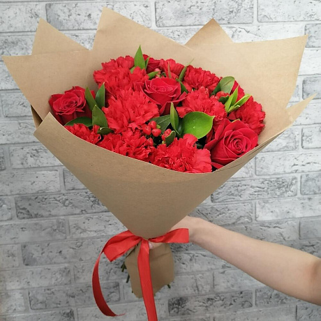 Букет цветов Красный бархат №160 - Фото 5