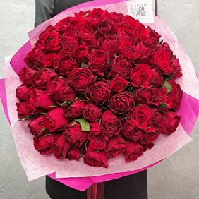 Букет из 51 красной розы Кения