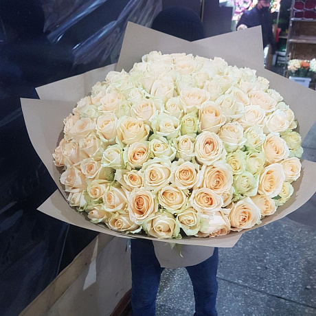 Букет из персиковые роза - Фото 2