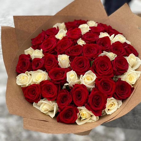 Букет из 51 розы Миксик - Фото 2