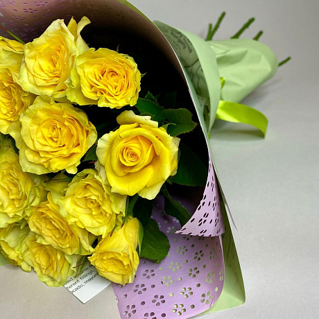 Букет с розами Илиос 15 шт 50 см - Фото 4