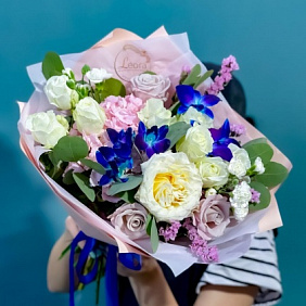 Букет цветов "Синие Бабочки" №165