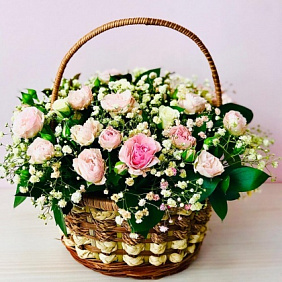 Корзина с цветами №552