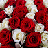 101 красно-белая роза (70 см) - Фото 3