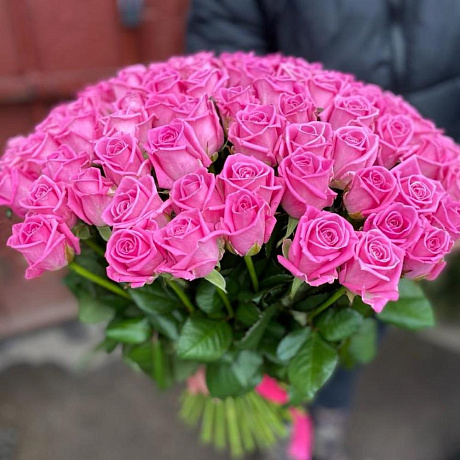 75 розовых роз - Фото 4