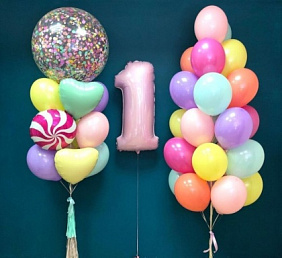 Композиция из шаров "Красочное ассорти"