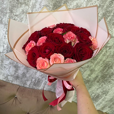 Букет из 25 роз микс №164 - Фото 1