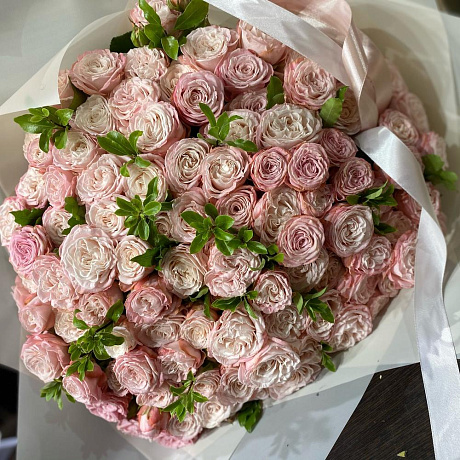 Букет из кустовых пионовидных роз №169 - Фото 1