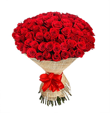 Букет из 55 красных роз 60см - Фото 1