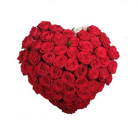 101 красная роза сердцем - Фото 1