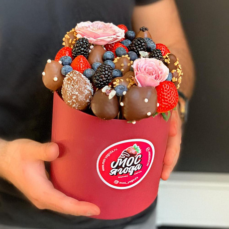 Коробка мини с цветами - Фото 1