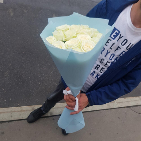 Букет из белые роза №161 - Фото 1