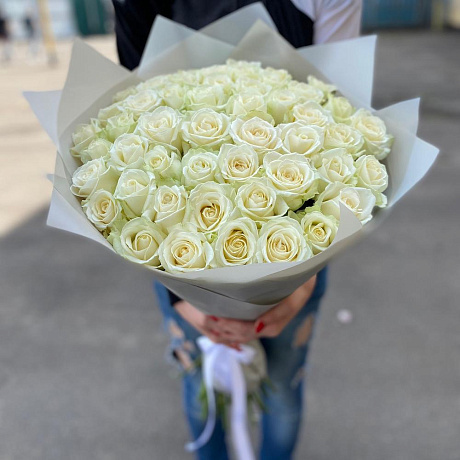 Букет из 51 розы Аваланж (60см) - Фото 1