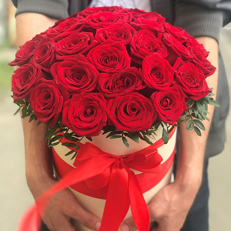 Коробки с цветами. Розы. Красные. N152 - Фото 1