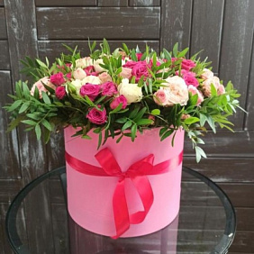 Цветы в коробке "Трепетные чувства"