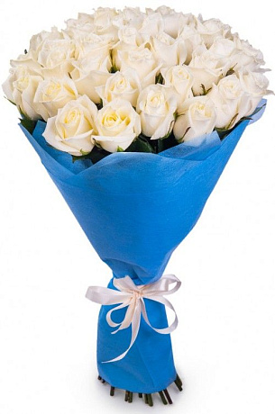 Букет из 41 белой розы №161 - Фото 1